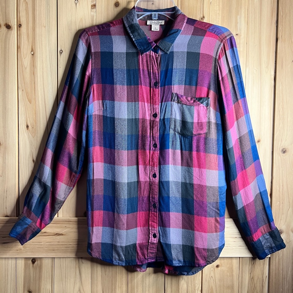 Lucky Brand Womens Plaid Button Front Shirt Long Sleeve Small Multicolor Flannel - Picture 13 of 14
